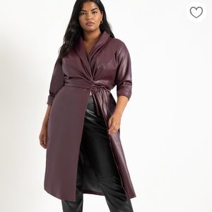 COPY - Eloquii Faux Leather Shawl Collared Dress Wrap Dress. New with tags atta…
